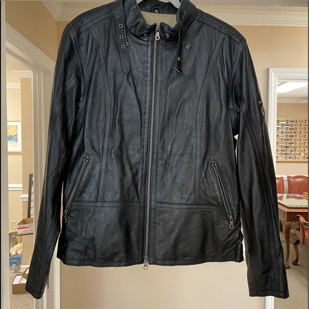 Woman’s Harley Davidson black Pandora leather jacket X large XL